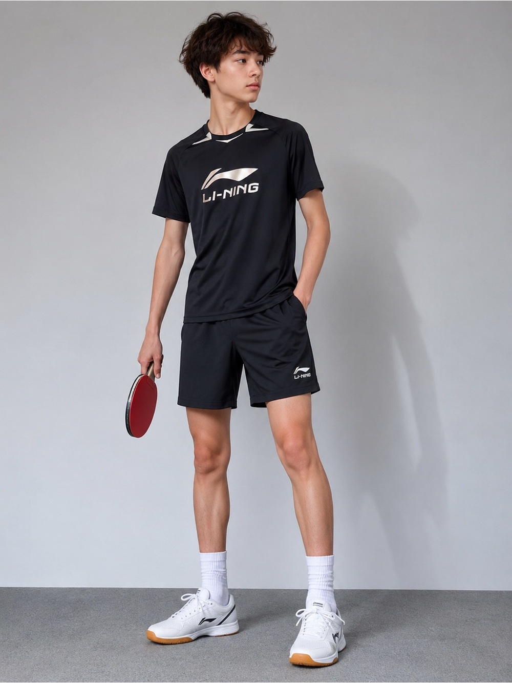 Li-Ning Youth Black Athletic Shorts Size 150 New With Tags